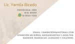 Yamila Bicedo, Lic. en Psicología